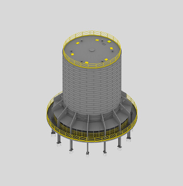 Vertical Silo with Bi-supported Screw Externally Driven