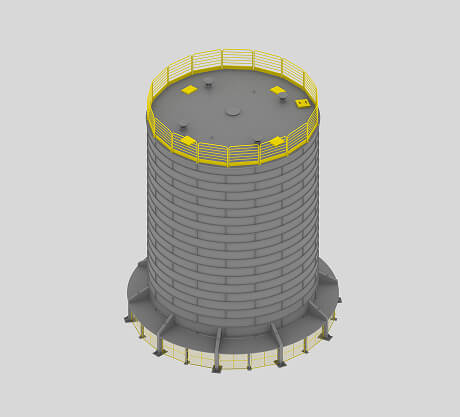 Vertical Silo with Bi-supported Screw Internally Driven