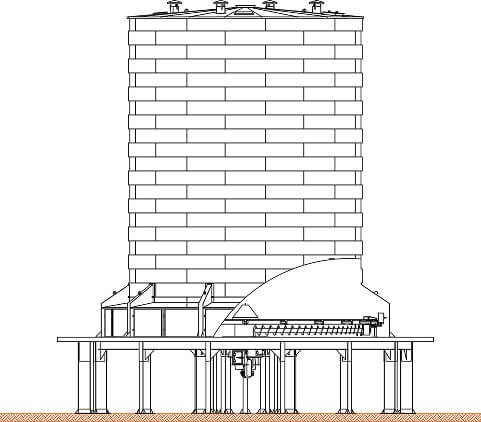 Vertical Silo with Bi-supported Screw Internally Driven