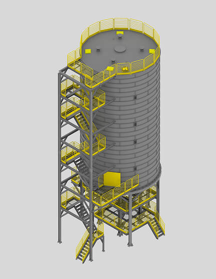 Vertical Silo with Cantilevered Screw Extractor