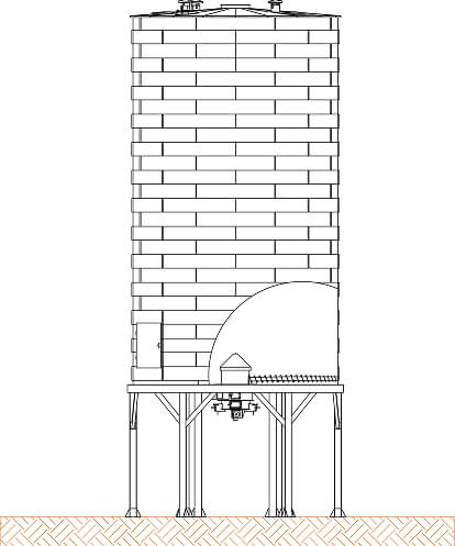 Vertical Silo with Cantilevered Screw Extractor